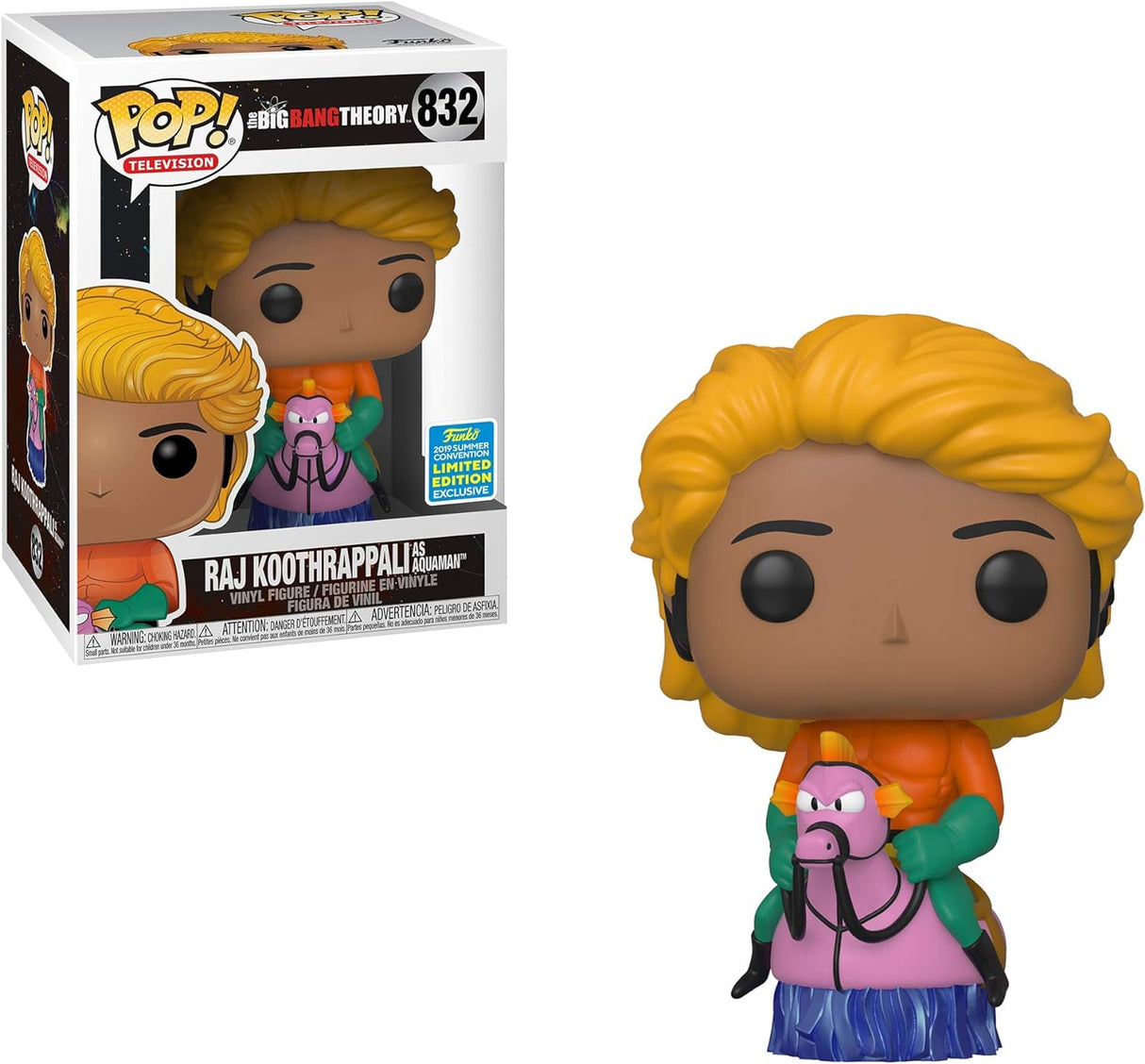 The Big Bang Theory Raj as Aquaman Pop! Vinyl #832 2019 Sumer Convention Excl