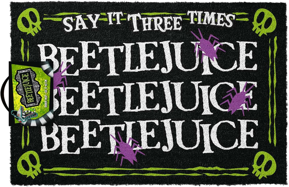 Beetlejuice - "Say It Three Times" Door Mat