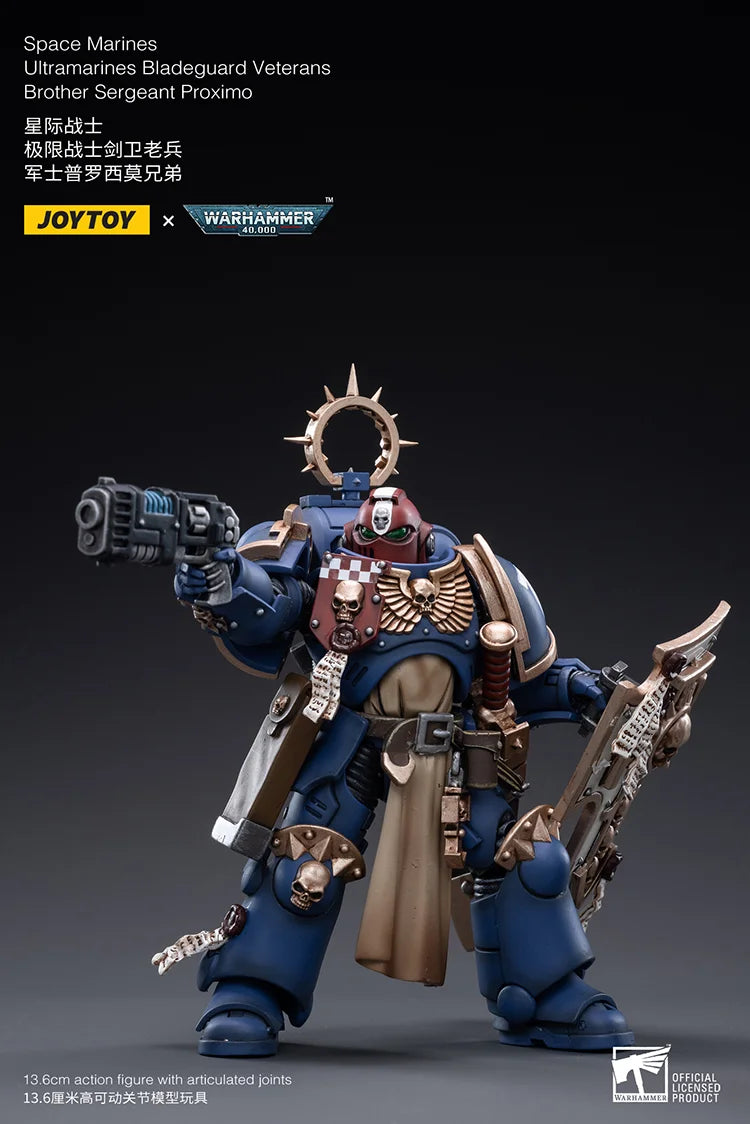 Warhammer 40K Ultramarines Bladeguard Veteran Brother Sergeant Proximo 1/18 Scale Figure