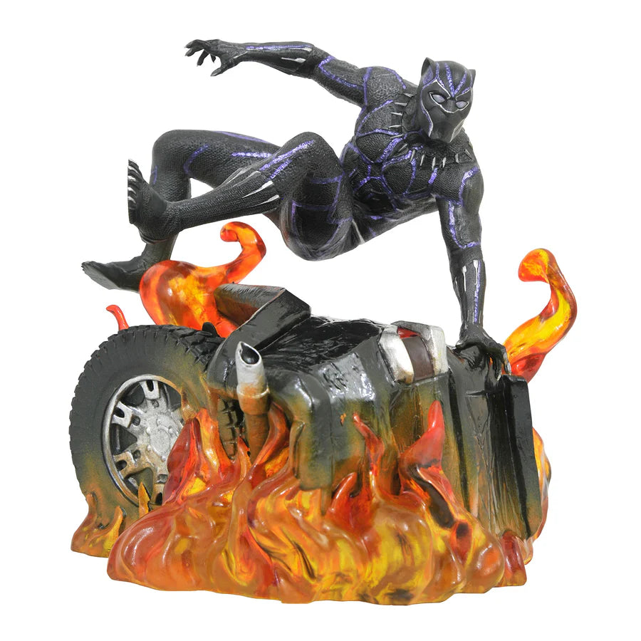 Marvel - Black Panther Flaming Car PVC Statue Diorama by Gallery [Box Damaged]