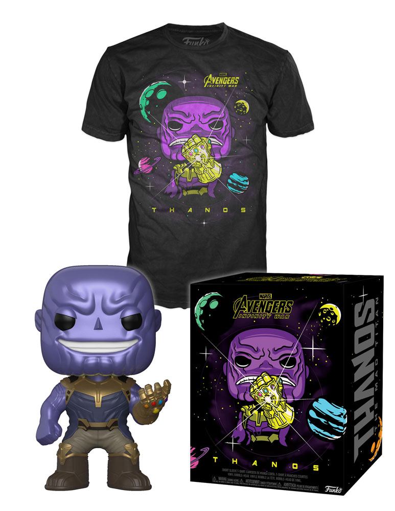 Marvel Avengers Infinity War Thanos Funko Pop! Vinyl Figure & T-Shirt (Small) Set