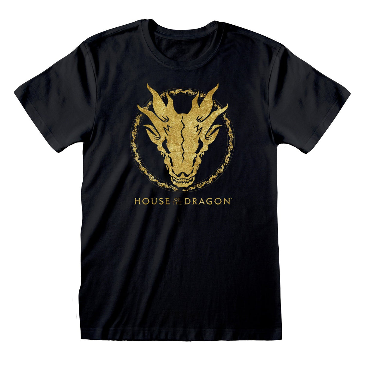 House Of The Dragon Gold Ink Skull Unisex T-Shirt