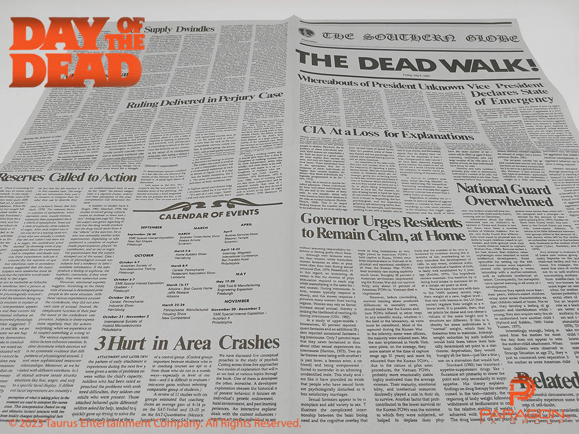 Day of the Dead The Dead Walk Newspaper Prop Replica