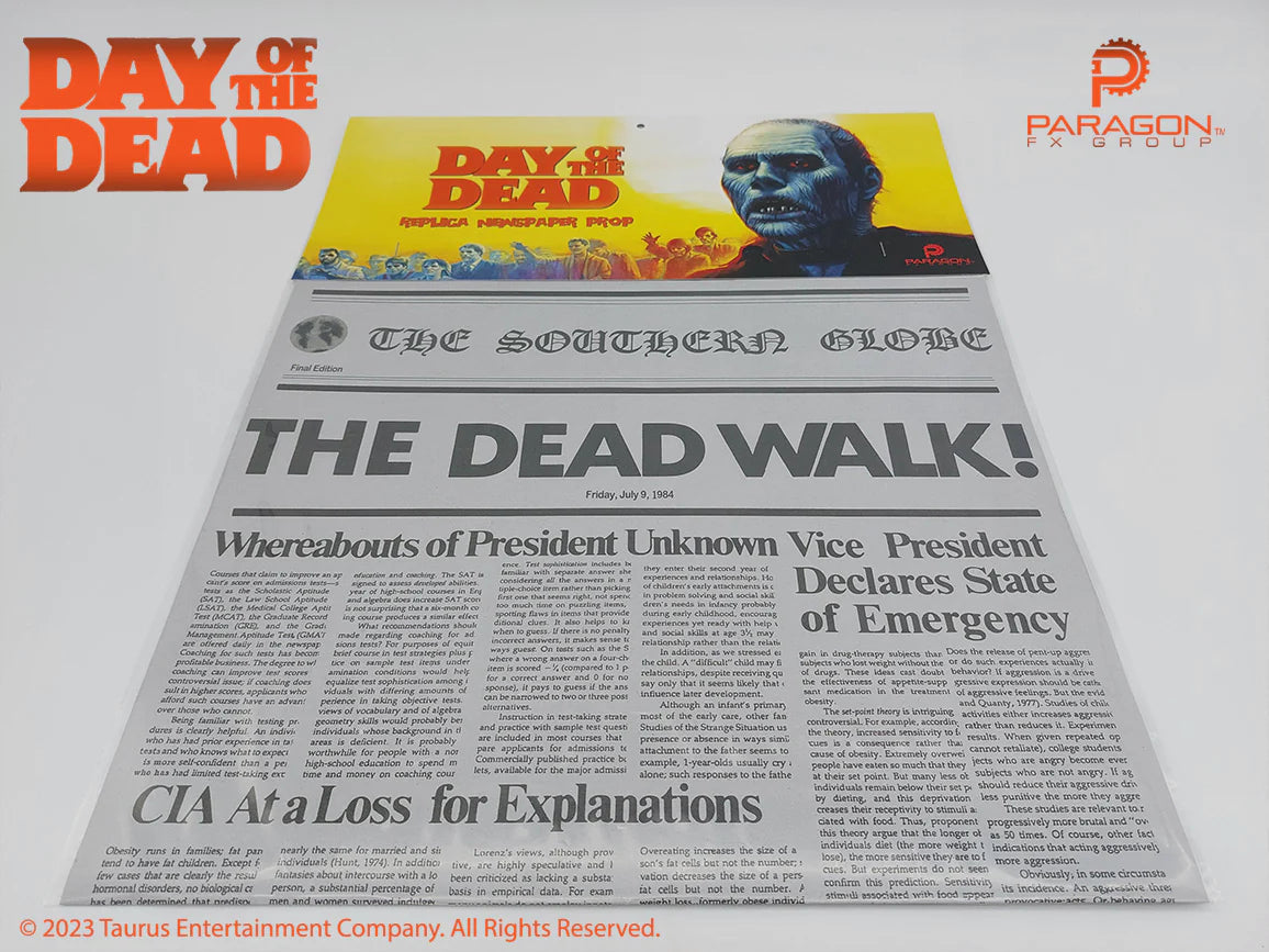 Day of the Dead The Dead Walk Newspaper Prop Replica