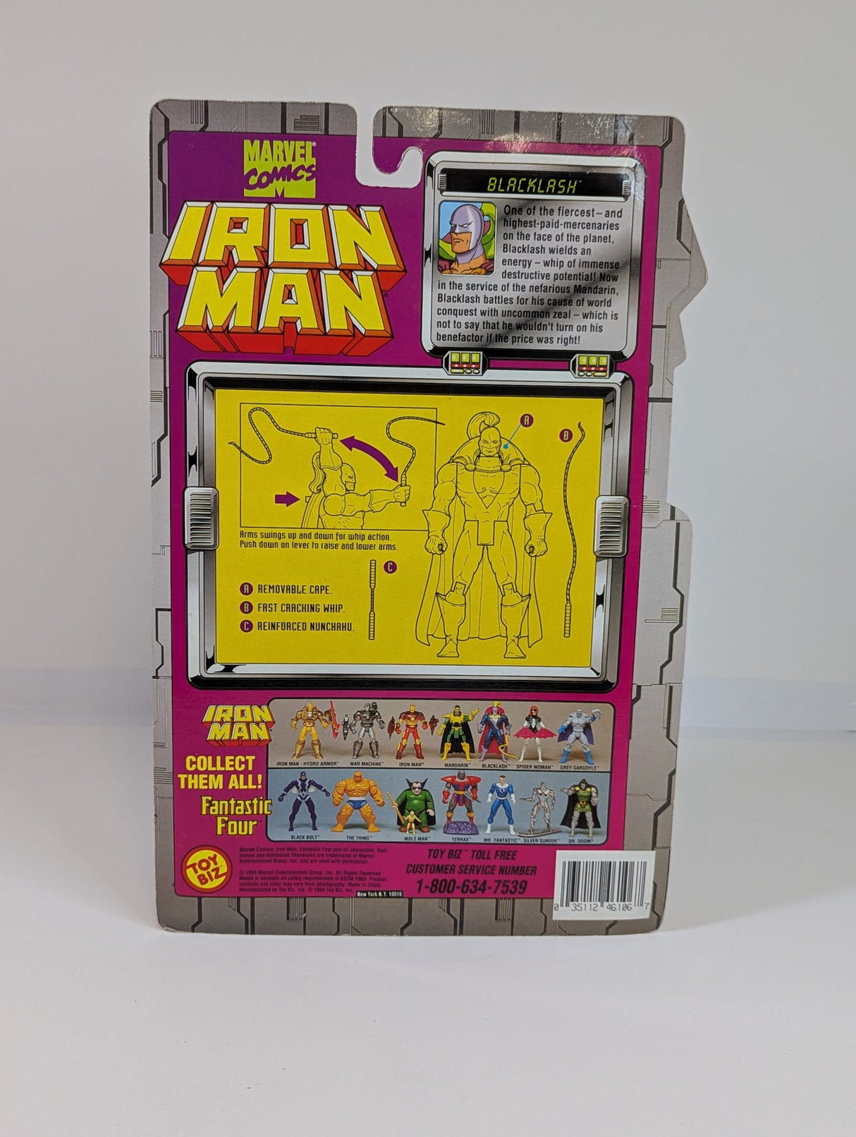 Marvel - Iron Man (90's Animated Series) - Blacklash (with Nunchaku and Whip Cracking Action) - Action Figure by Toy Biz