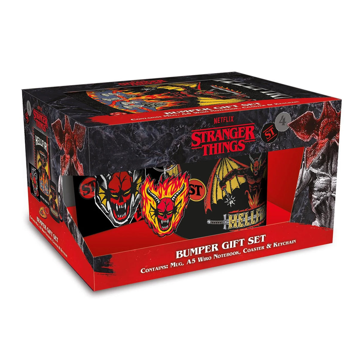 Stranger Things - Hellfire Club Bumper Gift Set (Mug, Notebook, Keychain and Coaster)