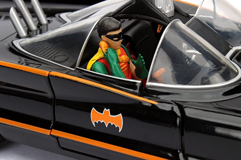 DC Comics Batman Classic TV Series (1966) Jada Toys Metals Die Cast Batman and Robin With Batmobile Figure