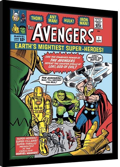 Marvel - The Avengers vs. Loki Comic Cover - Collector's Poster Print (With Frame)