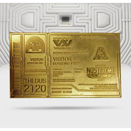 Alien 24K Gold Plated Boarding Ticket Limited Edition Replica