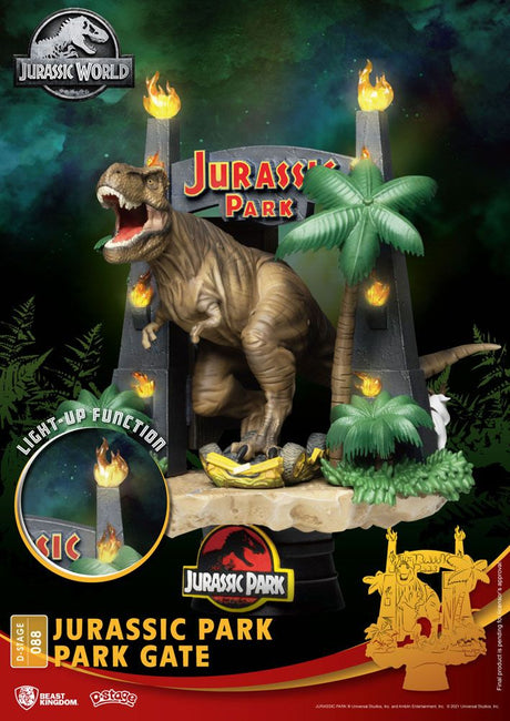 Jurassic Park D-Stage Park Gate 15 cm Reproduction PVC Diorama