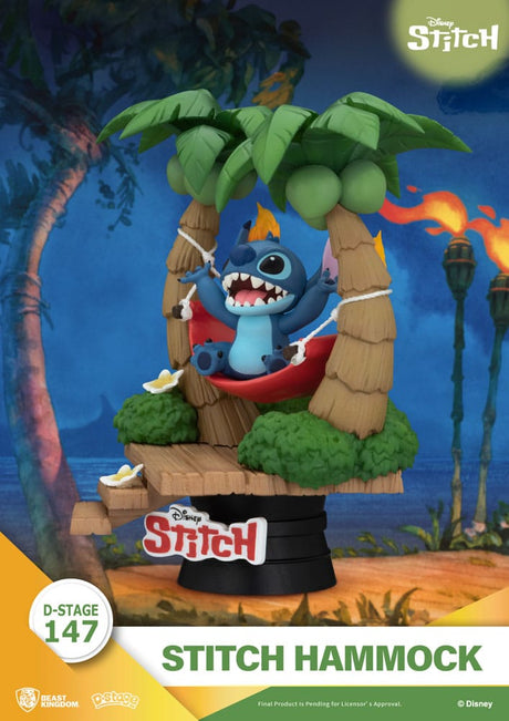 Lilo & Stitch D-Stage Stitch Hammock 13 cm PVC Diorama