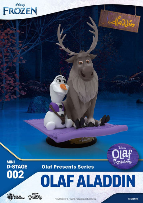 Frozen Olaf Presents: Olaf Aladdin 12 cm Mini Diorama Stage PVC Statue