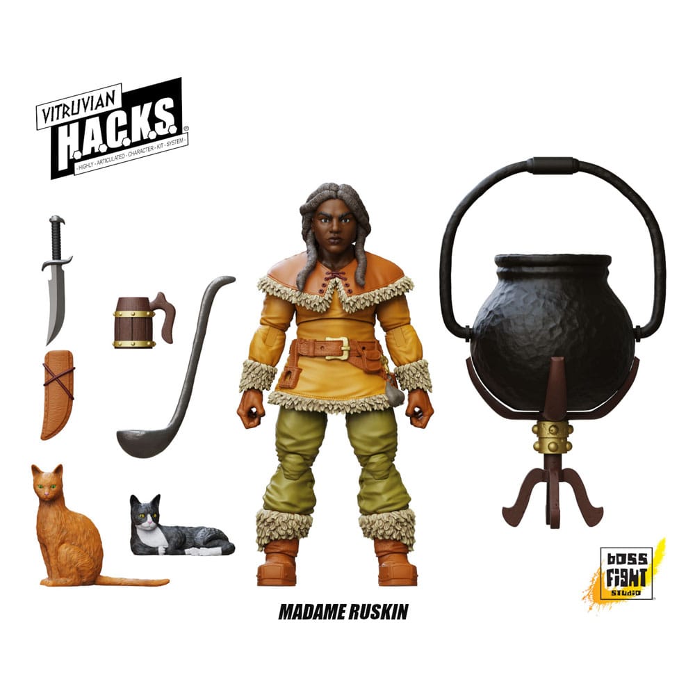 Vitruvian H.A.C.K.S. Dwarf Tavern Keeper Madame Ruskin Action Figure