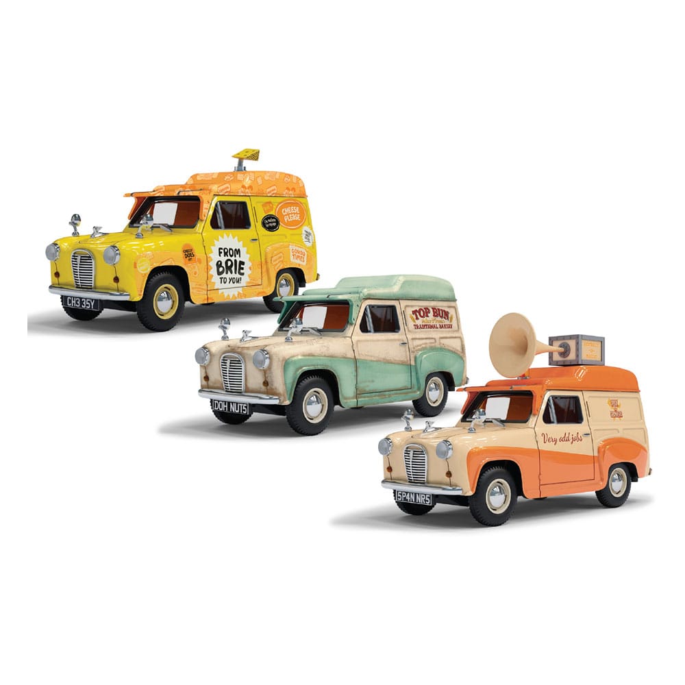 Wallace & Gromit Austin A35 Van Collection - Cheese Please!, Top Bun, Spick & Spanmobile 1/43 Diecast Models