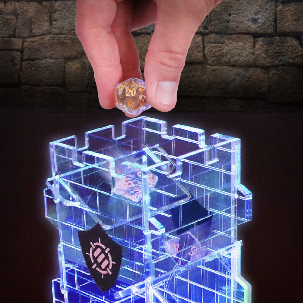 Enhance Tabletop Series Clear LED Dice Tower with Dice Set