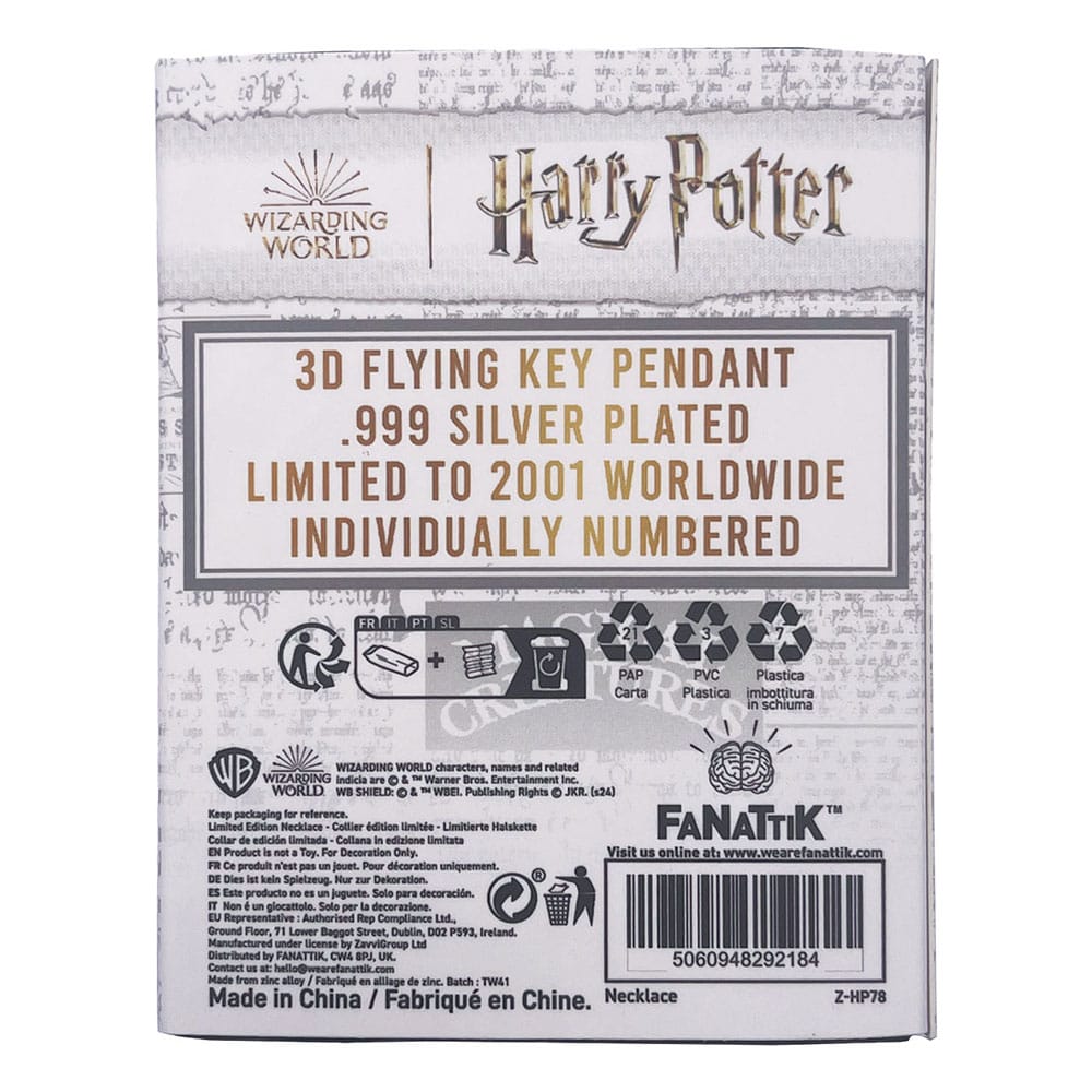 Harry Potter Flying Key Necklace with Pendant