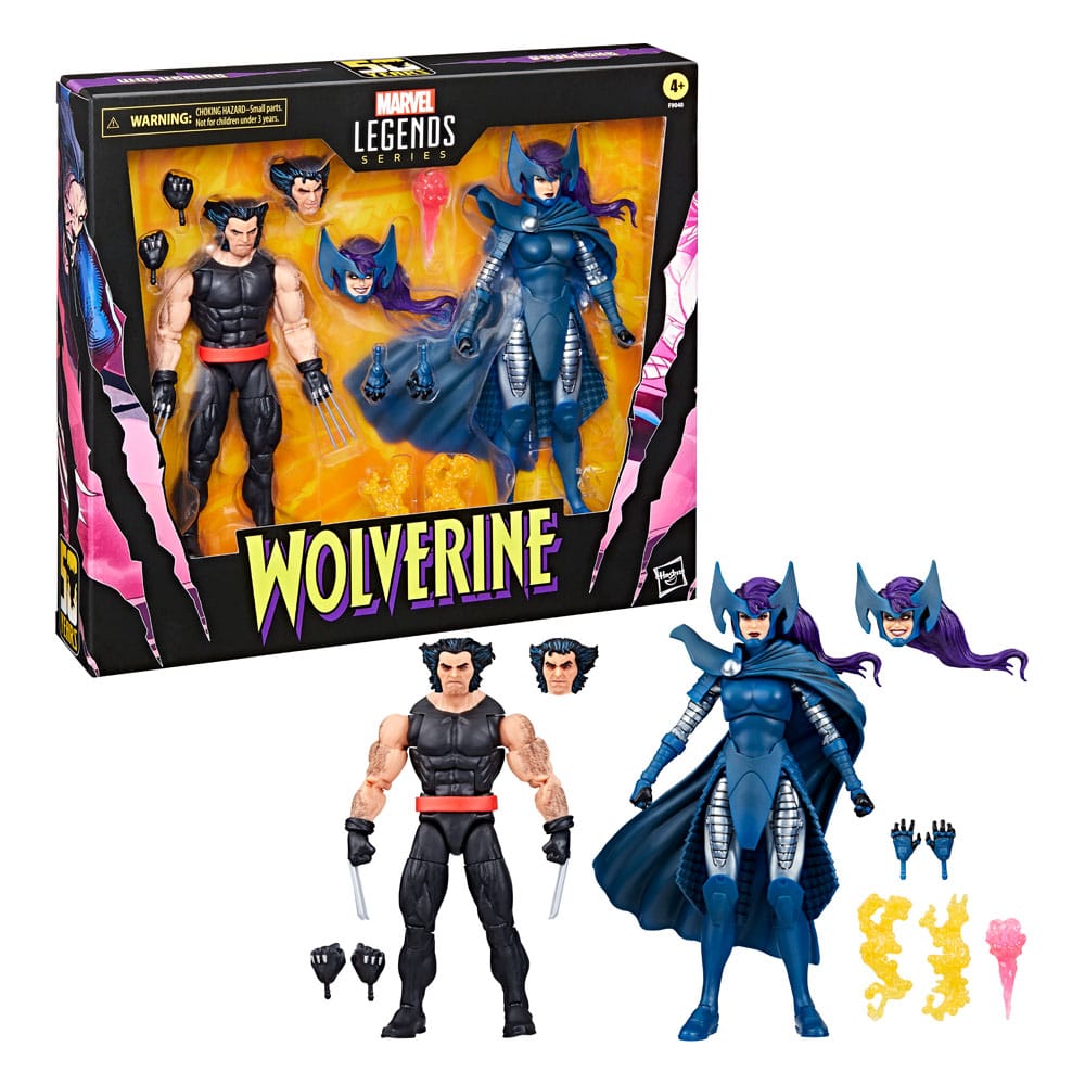 Marvel Legends Wolverine 50th Anniversary Wolverine & Psylocke 15cm Action Figure 2-Pack