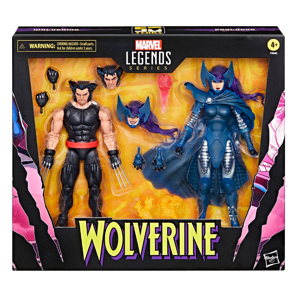 Marvel Legends Wolverine 50th Anniversary Wolverine & Psylocke 15cm Action Figure 2-Pack