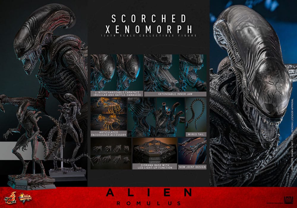 Alien Romulus Movie Masterpiece Scorched Xenomorph 44 cm 1/6 Action Figure