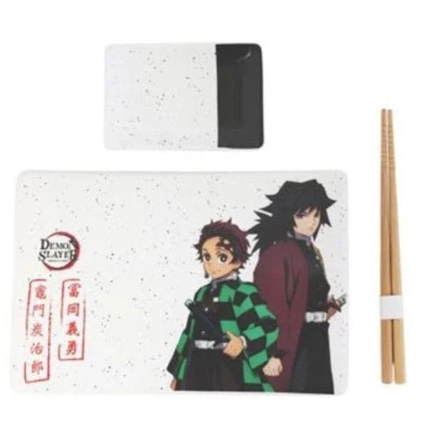 Demon Slayer Tanjiro & Giyu Ceramic Sushi Set with Chopsticks