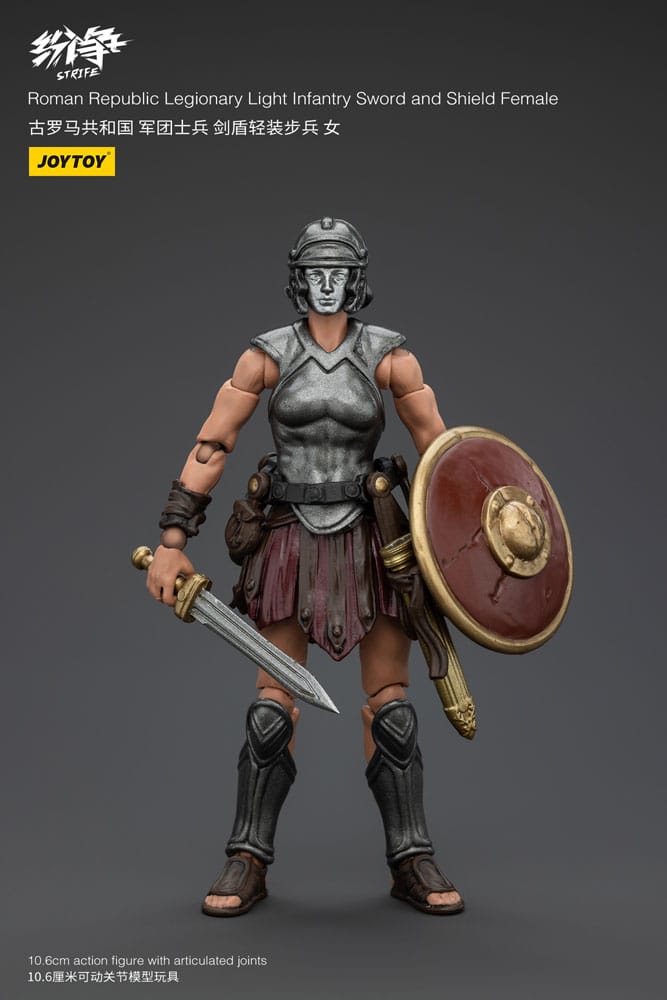 Strife Roman Republic Legionary Light Infantry Sword and Shield Female 11 cm 1/18 Action Figure