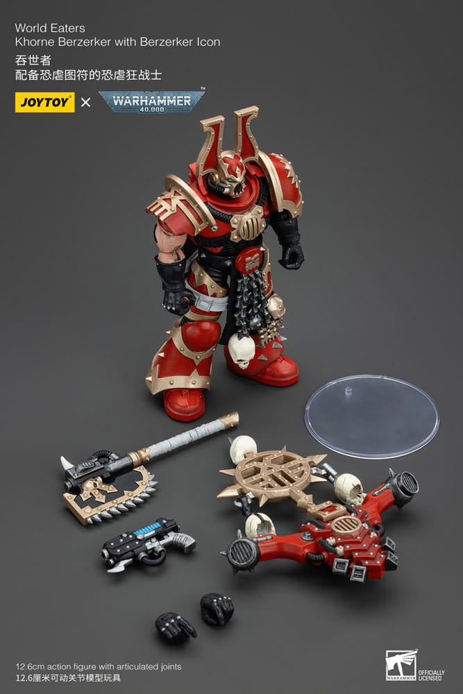 Warhammer 40k World Eaters Khorne Berzerker with Berzerker lcon 13 cm 1/1 Action Figure