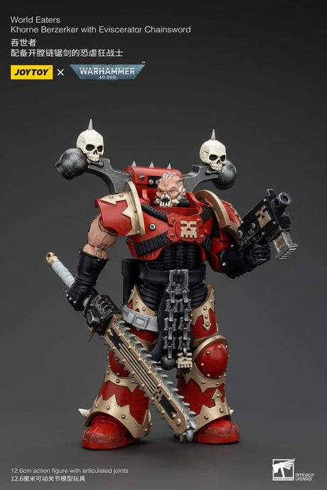 Warhammer 40k World Eaters Khorne Berzerker with Eviscerator Chainsword 13 cm 1/18 Action Figure