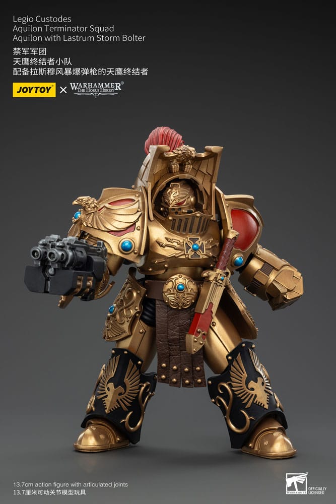 Warhammer The Horus Heresy Legio Custodes Aquilon Terminator Squad Aquilon with Lastrum Storm Bolter 14 cm 1/18 Action Figure