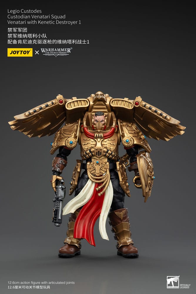 Warhammer The Horus Heresy Legio Custodes Custodian Venatari Squad Venatari with Kenetic Destroyer 1 13 cm 1/18 Action Figure