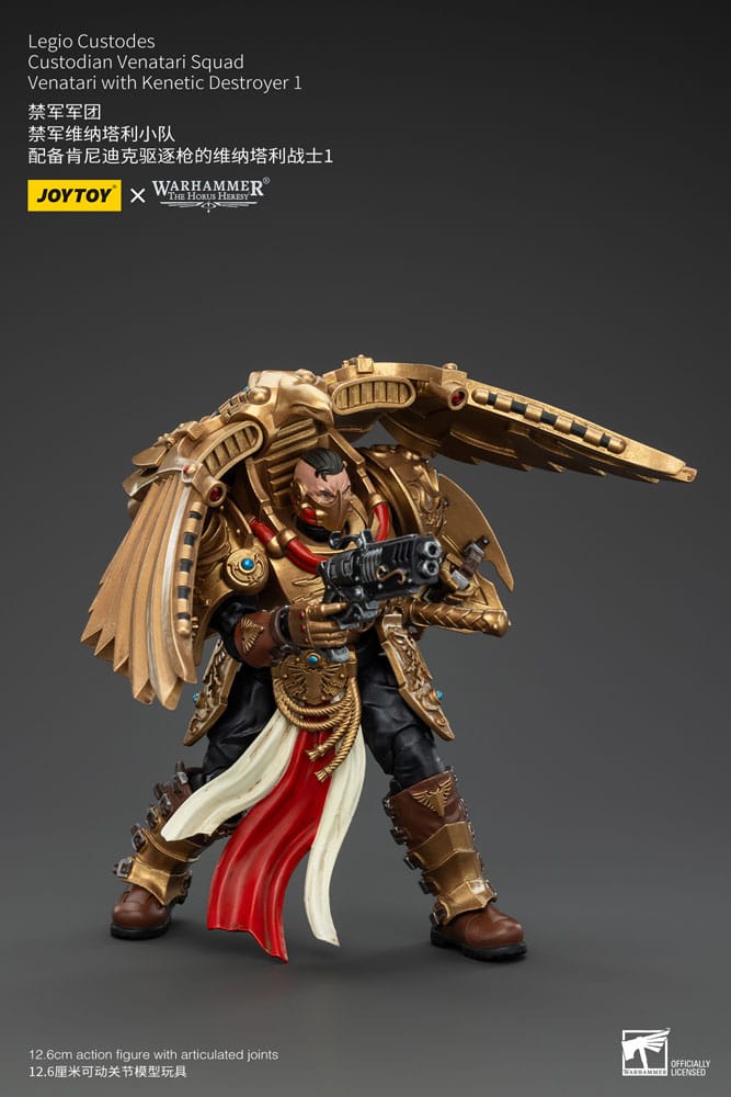 Warhammer The Horus Heresy Legio Custodes Custodian Venatari Squad Venatari with Kenetic Destroyer 1 13 cm 1/18 Action Figure