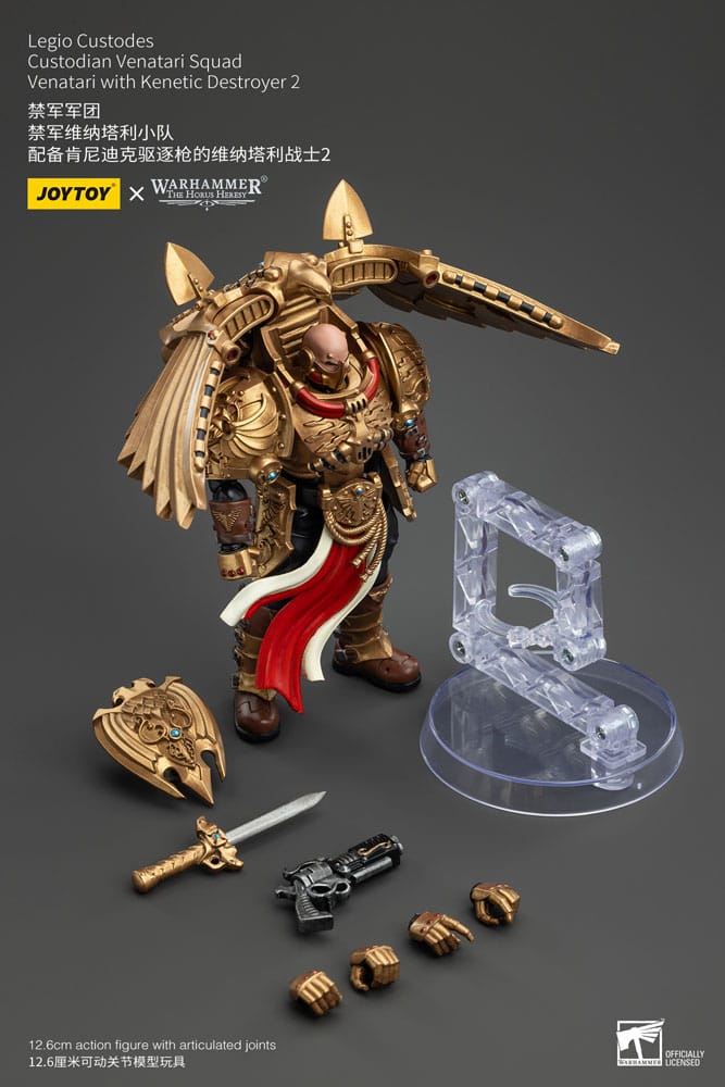 Warhammer The Horus Heresy Legio Custodes Custodian Venatari Squad Venatari with Kenetic Destroyer 2 13 cm 1/18 Action Figure