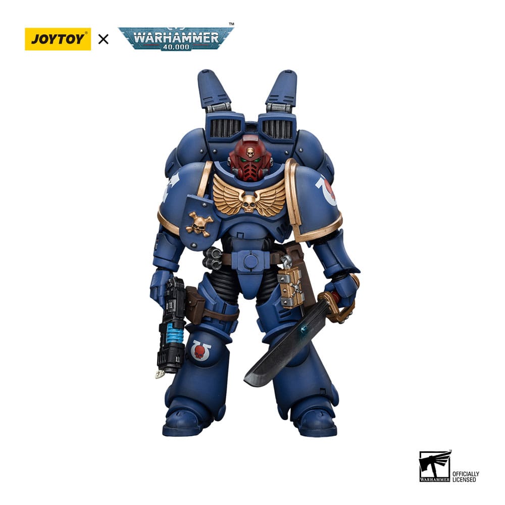 Warhammer 40k Ultramarines Jump Pack Intercessors Sergeant With Plasma Pistol And Power Sword 12 cm 1/18 Action Figure