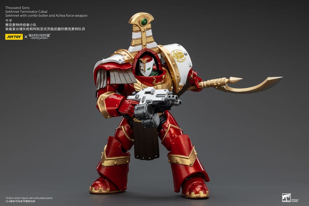 Warhammer The Horus Heresy Thousand Sons Sekhmet Terminator Cabal Sekhmet with Combi-Bolter and Achea Force Weapon 14 cm 1/18 Action Figure