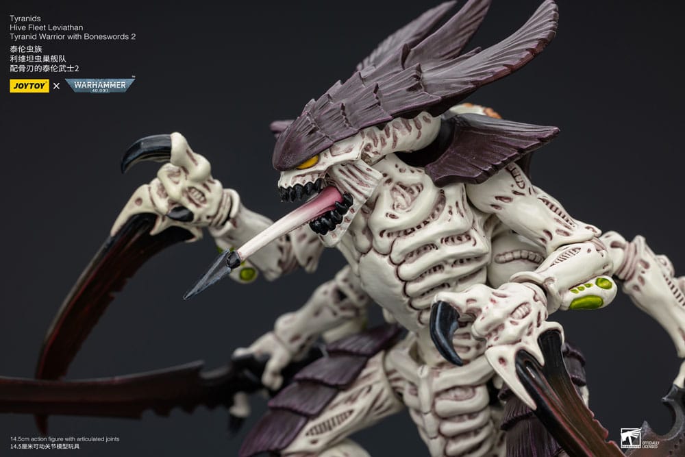 Warhammer 40k Tyranids Hive Fleet Leviathan Tyranid Warrior with Boneswords 2 15 cm 1/18 Action Figure