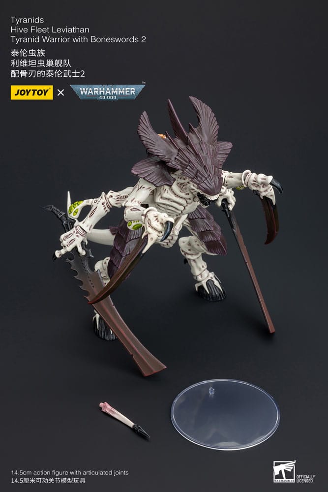 Warhammer 40k Tyranids Hive Fleet Leviathan Tyranid Warrior with Boneswords 2 15 cm 1/18 Action Figure