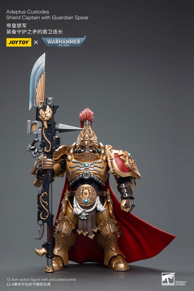 Warhammer 40k Adeptus Custodes Shield Captain with Guardian Spear 12 cm 1/18 Action Figure