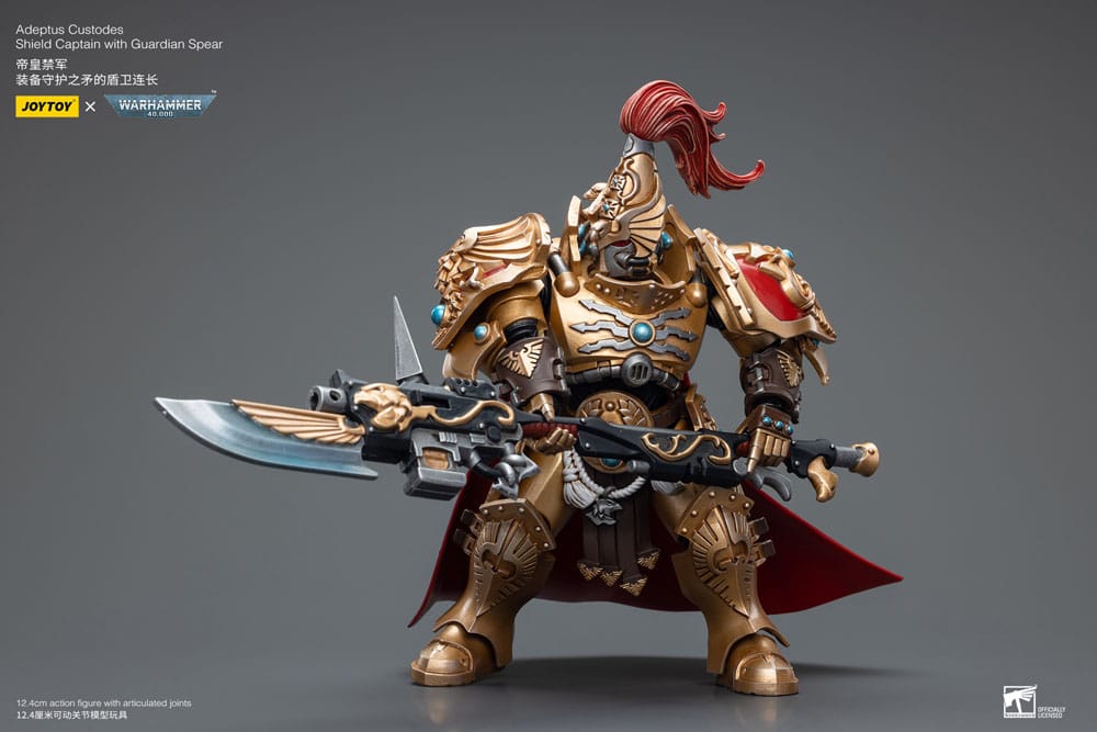 Warhammer 40k Adeptus Custodes Shield Captain with Guardian Spear 12 cm 1/18 Action Figure