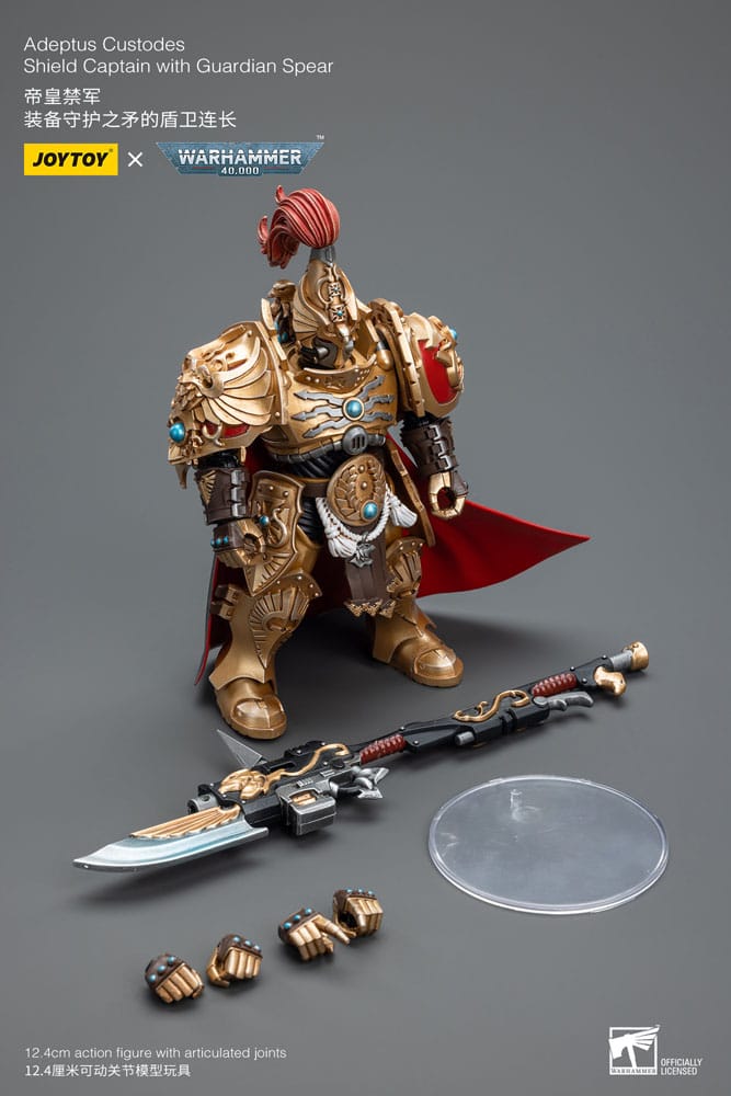 Warhammer 40k Adeptus Custodes Shield Captain with Guardian Spear 12 cm 1/18 Action Figure