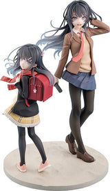 Rascal Does Not Dream of a Knapsack Kid Mai Sakurajima High School Graduation Ver. & Knapsack Kid 19cm PVC Statue