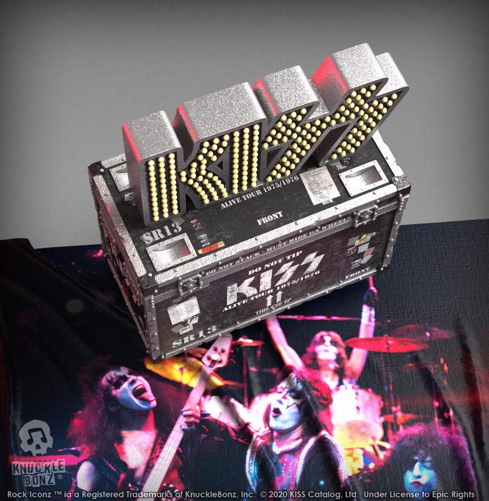 Kiss Rock Ikonz On Tour Road Case + Stage Backdrop Set Alive! Tour Statue