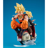 Dragonball Z 05 Desktop Real McCoy Super Saiyan Son Goku & Super Saiyan Son Gohan & Motorbike 16 cm PVC Diorama