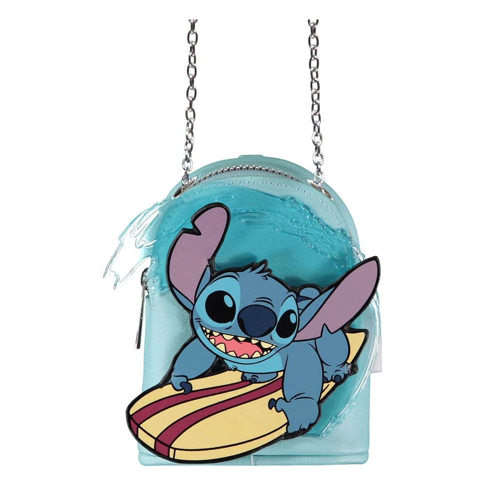 Lilo & Stitch Stitch Surfing Coin Purse with Keychain Micro Bag