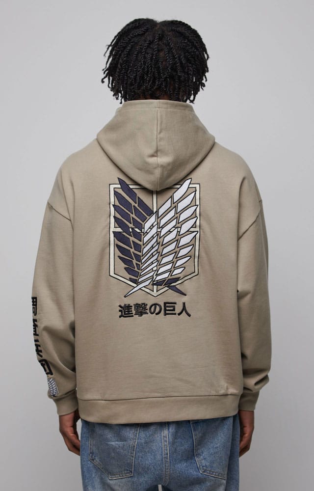 Attack on Titan Graphic Khaki Hooded Sweater