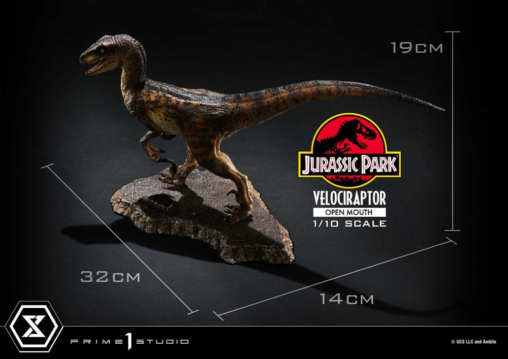 Jurassic Park Velociraptor Open Mouth 19 cm 1/10 Prime Collectibles Statue