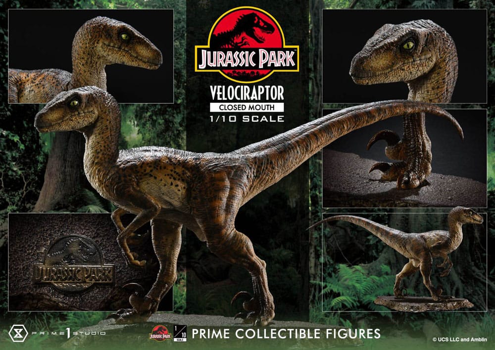 Jurassic Park Prime Collectibles Velociraptor Closed Mouth 19 cm 1/10 Statue