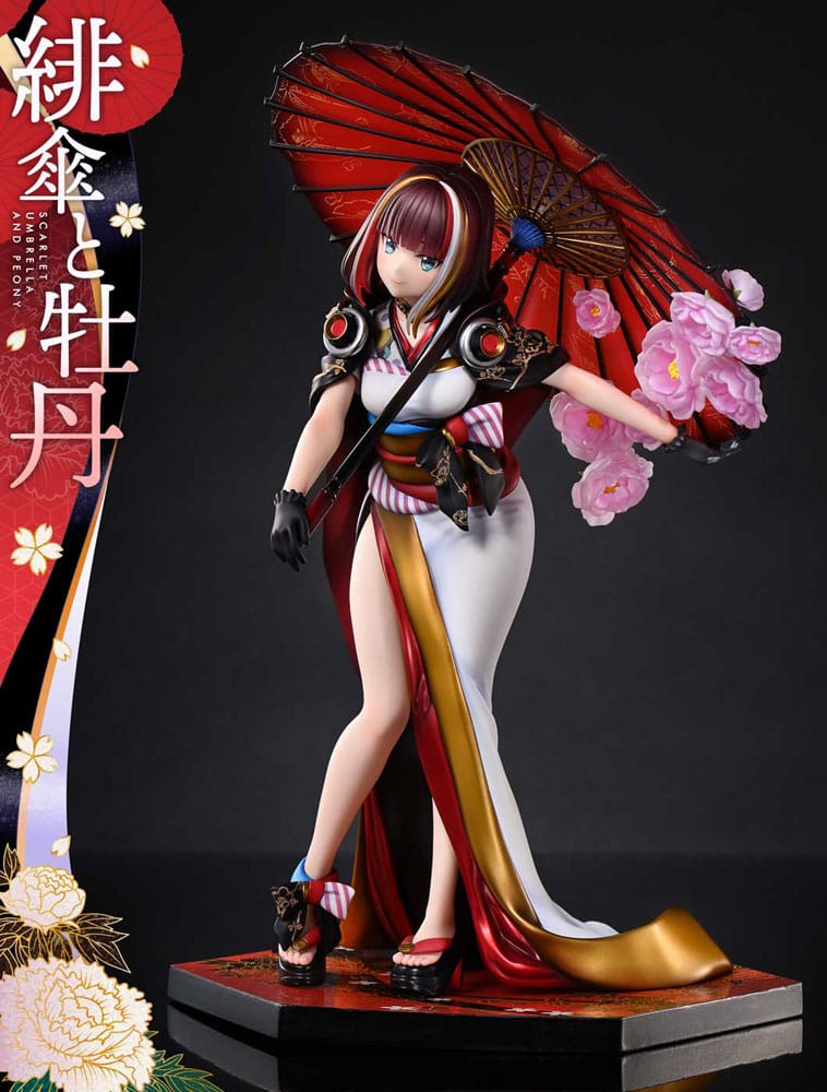 Original Illustration by Fuzichoco Prisma Wing Scarlet Umbrella And Peony 28 cm 1/7 PVC Statue