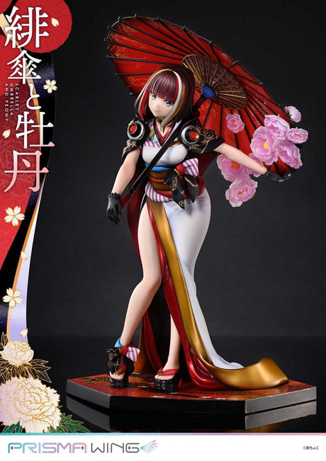 Original Illustration by Fuzichoco Prisma Wing Scarlet Umbrella And Peony Deluxe Version 32 cm 1/7 PVC Statue