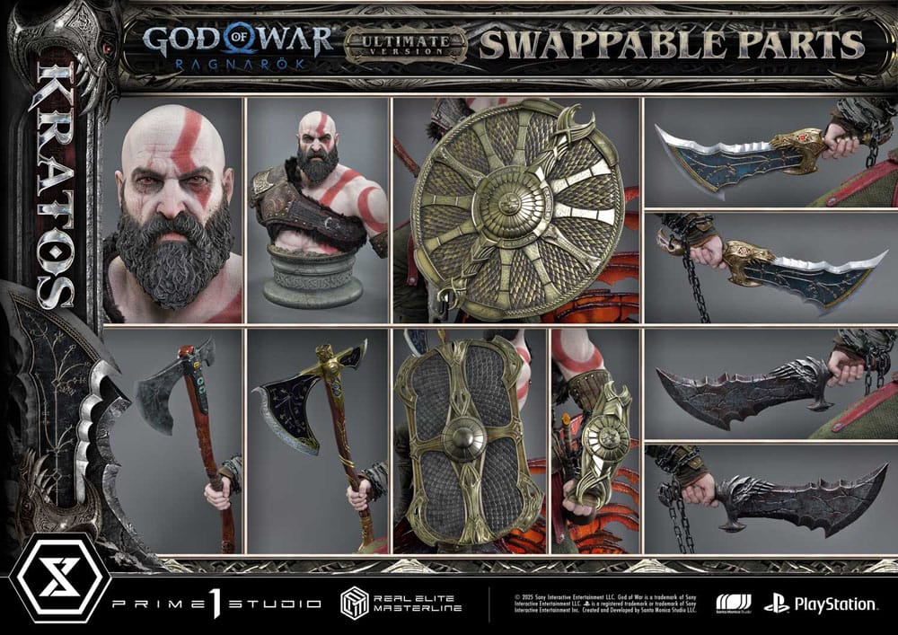 God of War Ragnarok Real Elite Kratos Ultimate Version 95 cm 1/3 Masterline Series Statue