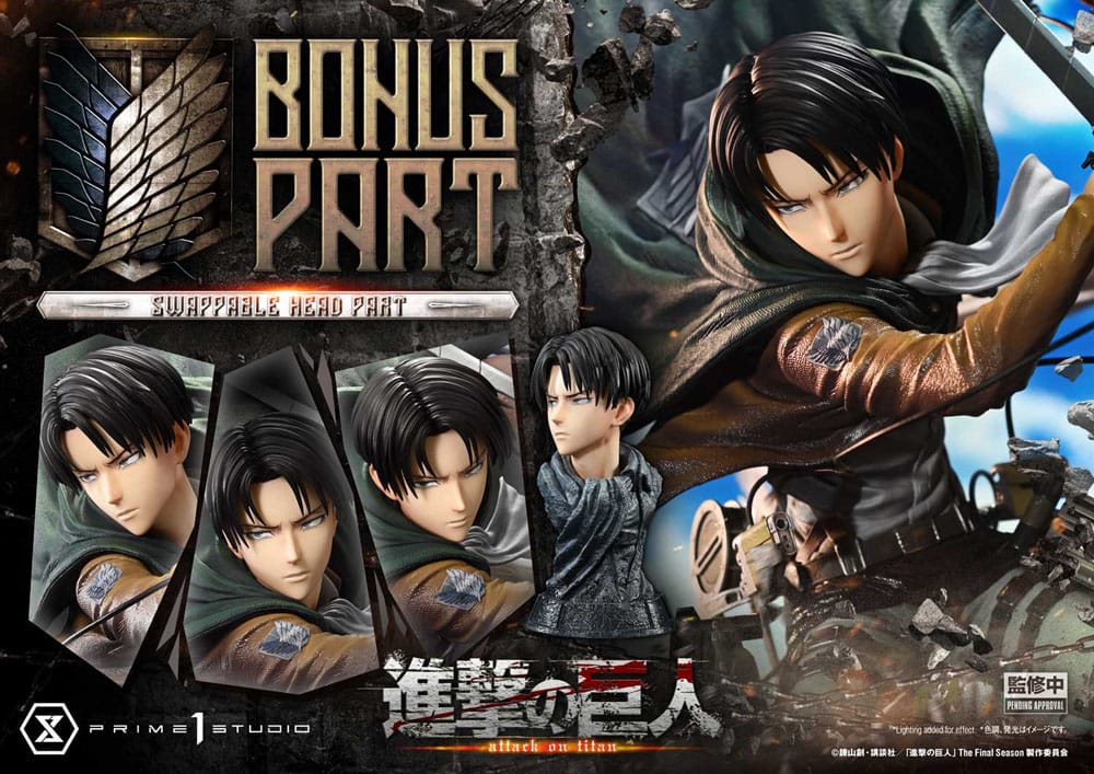 Attack on Titan Levi Versus Beast Titan 73 cm 1/4 Ultimate Premium Masterline Series Statue Bonus Version