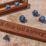 Q Workshop Sapelli All dice tell a story Dice Box